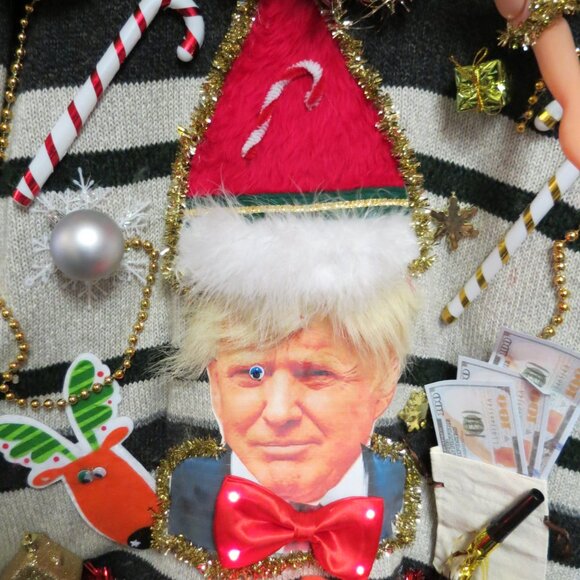 Trump Ugly Christmas Sweater Mens size Large, Funny - Picture 8 of 10